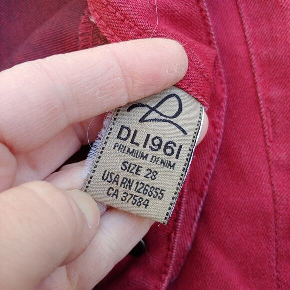 DL1961 Emma Tobasco Red Jean Leggings, 28 - Picture 6 of 13